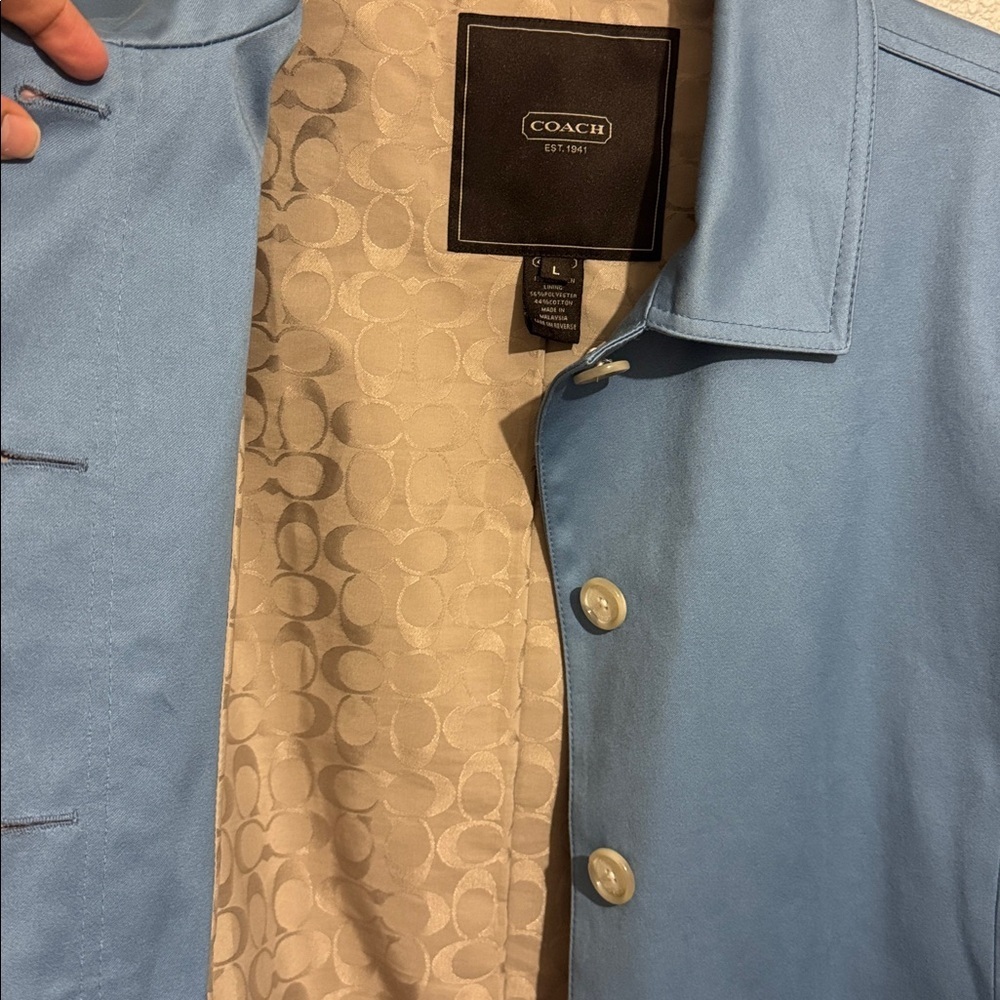 Coach Vintage Cotton Button Down Trench Coat Rain Resistant Preppy - Picture 10 of 11